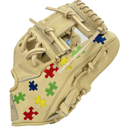Gem Gloves Baseball Fielding Glove - GEM041 Autism Awareness – Product View | Smash It Sports | leather, kip, pro