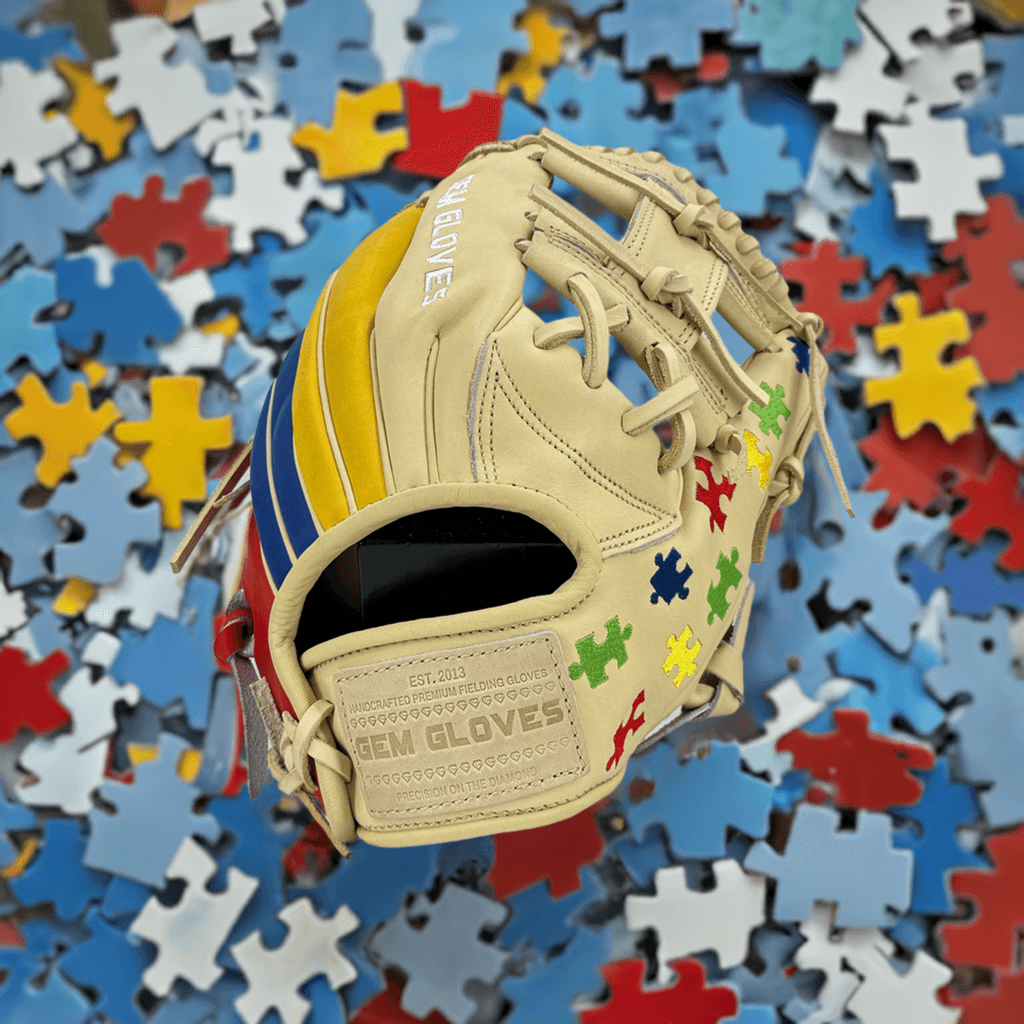 Gem Gloves Baseball Fielding Glove - GEM041 Autism Awareness - Smash It Sports