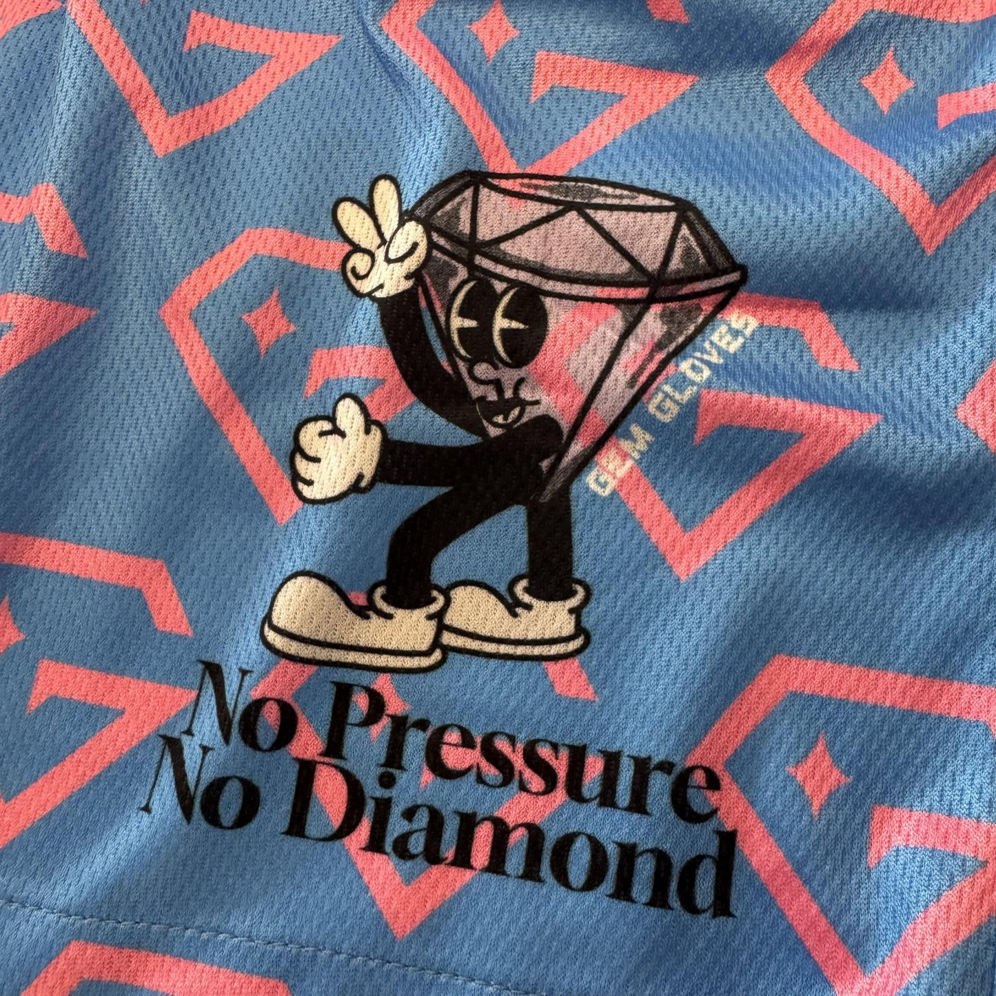 Gem Gloves Mesh Shorts - No Pressure No Diamonds - Carolina/Pink - Smash It Sports
