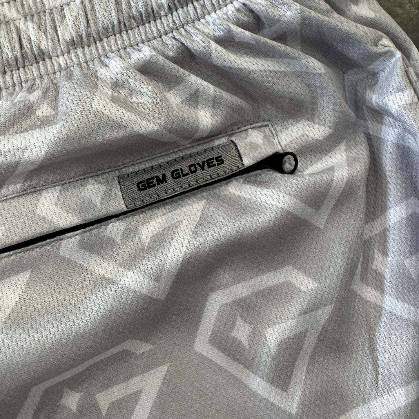 Gem Gloves Mesh Shorts - No Pressure No Diamonds - Grey/White - Smash It Sports