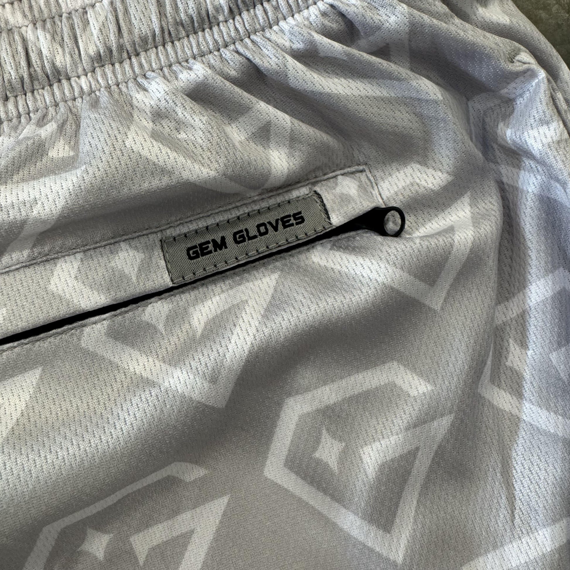 Gem Gloves Mesh Shorts - No Pressure No Diamonds - Grey/White - Smash It Sports