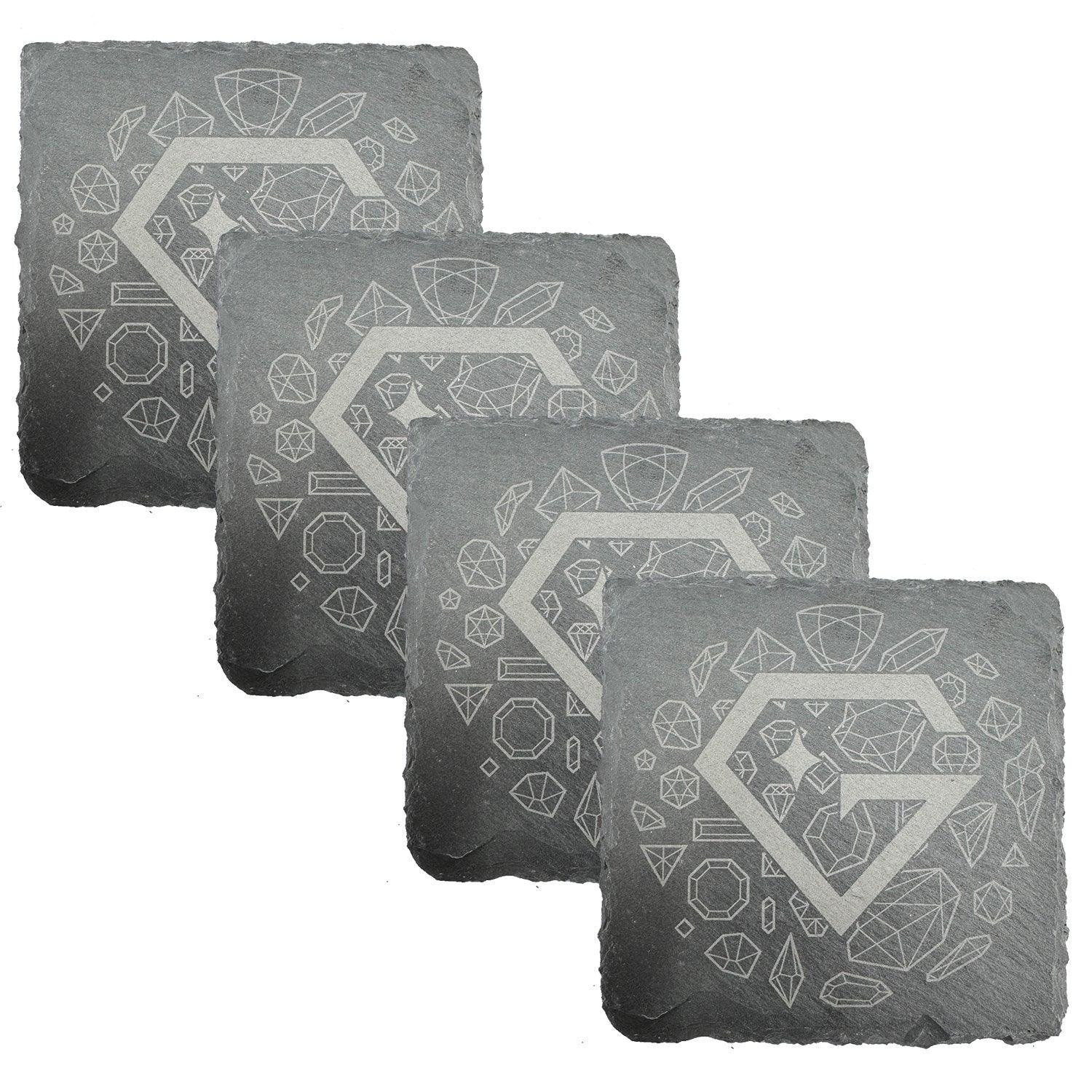 Gem Gloves Slate Coasters (4-Pack) - Smash It Sports