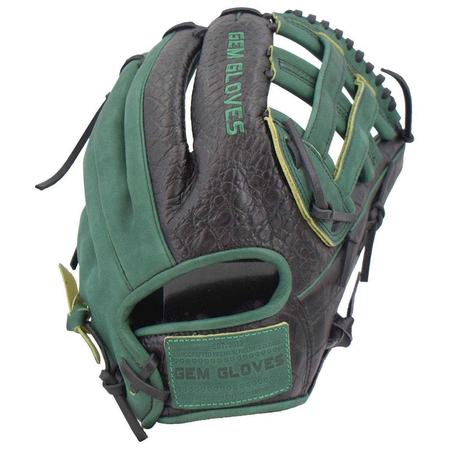 Gem Gloves Softball Fielding Glove - GEM003 (Black/Dark Green) - Smash It Sports