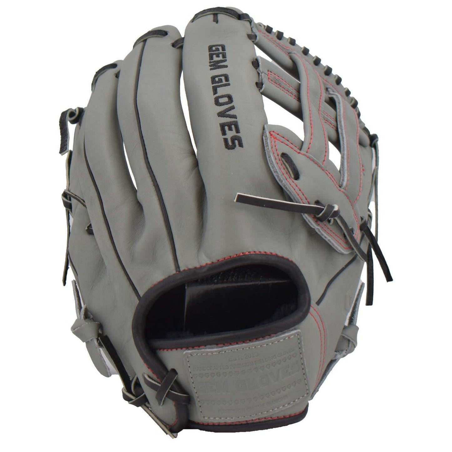 Gem Gloves Softball Fielding Glove - GEM009 Charcoal/Black/Red - Smash It Sports