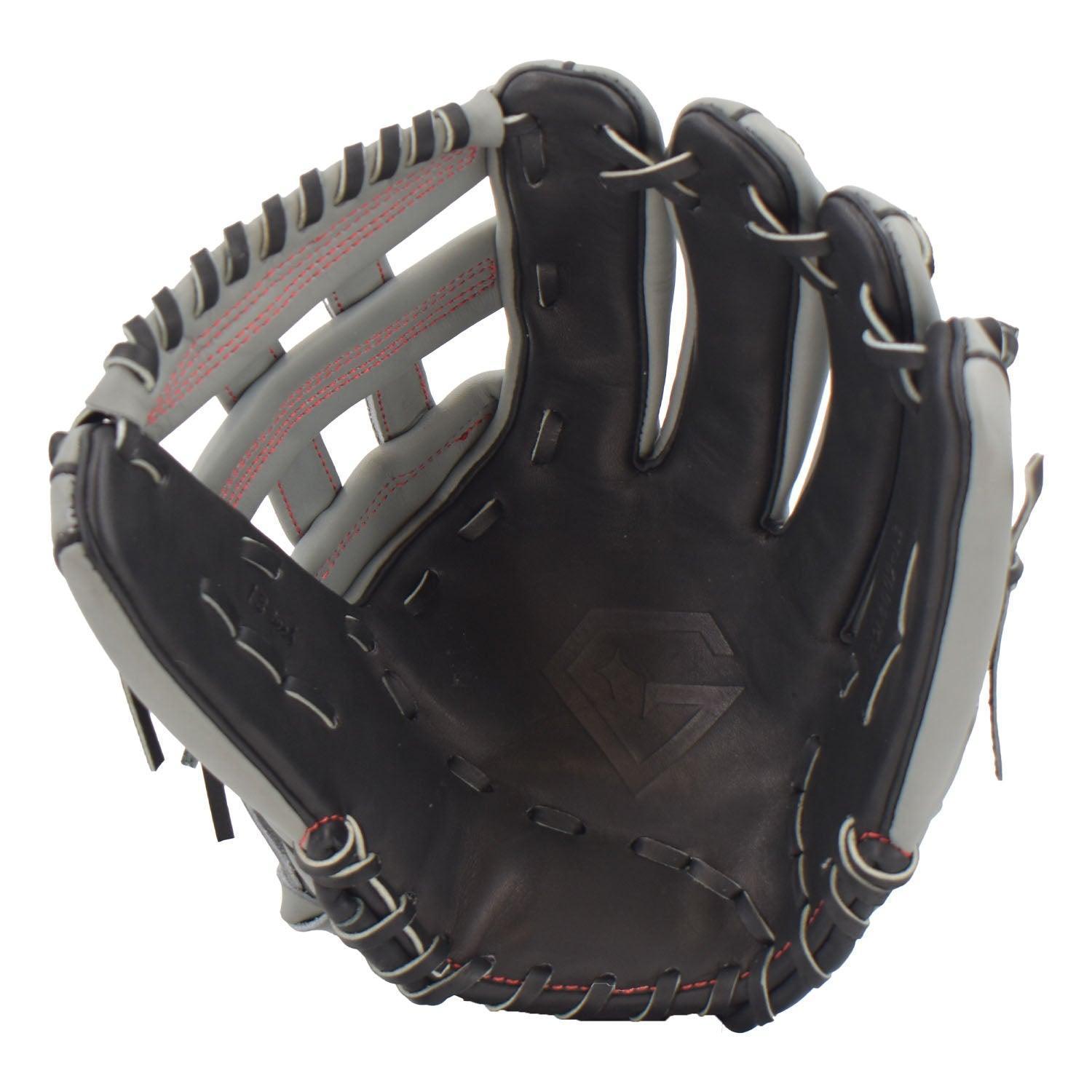 Gem Gloves Softball Fielding Glove - GEM009 Charcoal/Black/Red - Smash It Sports