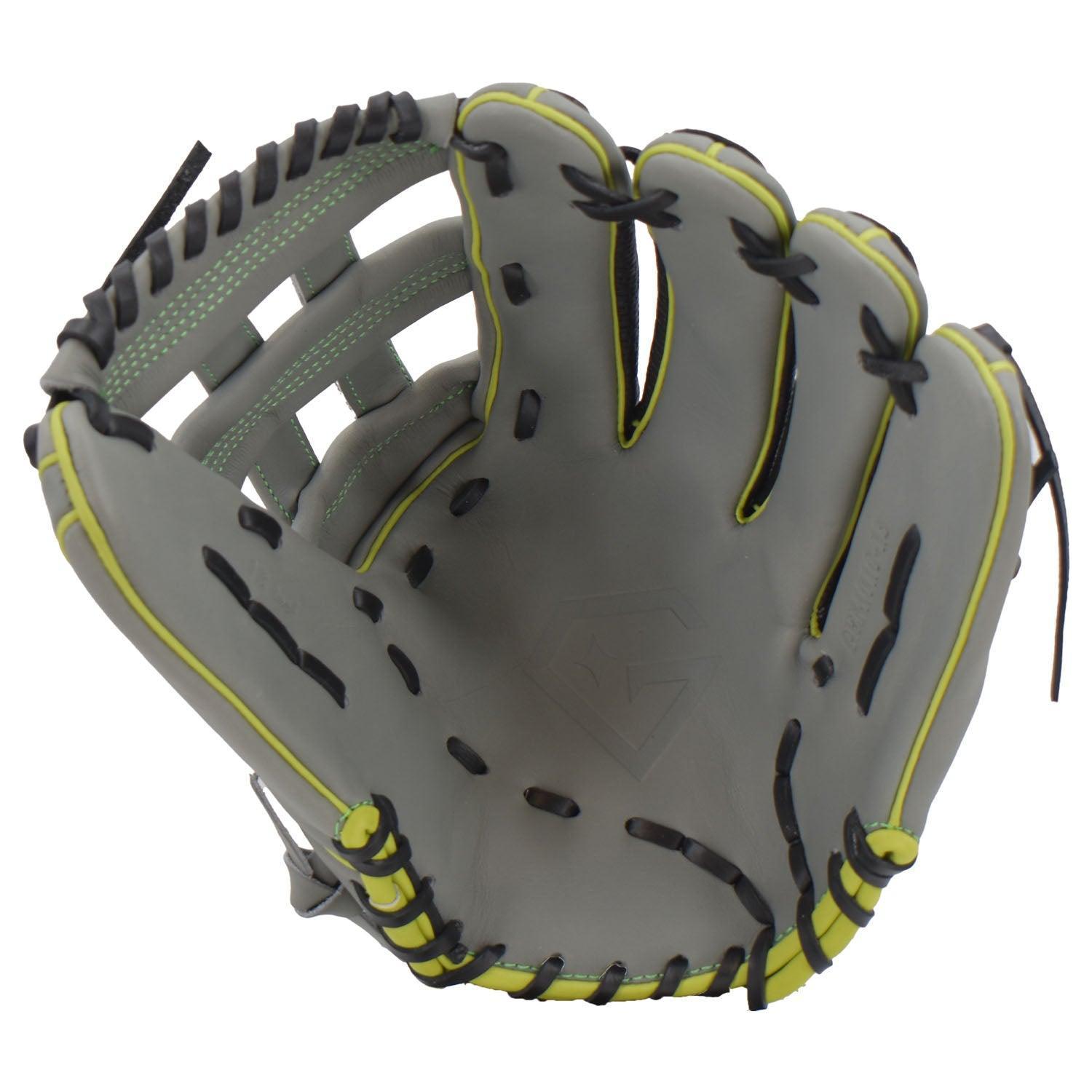 Gem Gloves Softball Fielding Glove - GEM010 Charcoal/Black/Neon Green - Smash It Sports