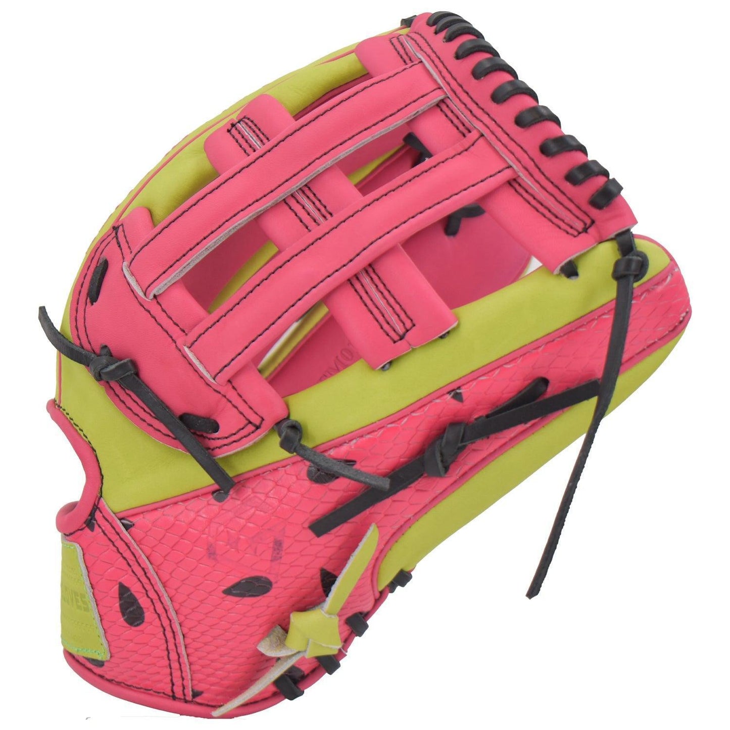 Gem Gloves Softball Fielding Glove - GEM011 (Neon Lemon/Pink) - Smash It Sports
