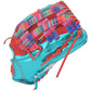 Gem Gloves Softball Fielding Glove - GEM015 (Metallic Aqua/Red) - Smash It Sports