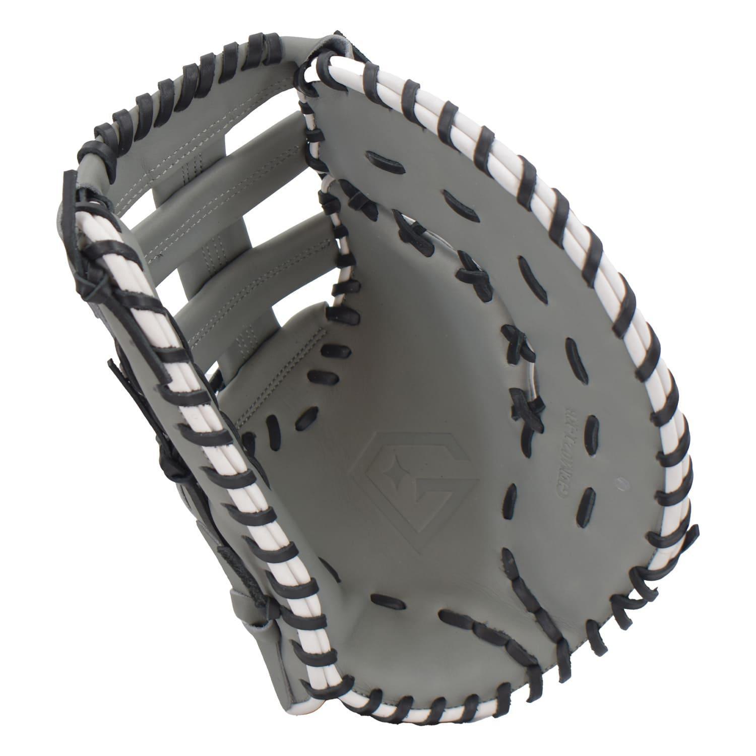 Gem Gloves Softball First Base Mitt/Glove - GEM021 (Grey/Black/White) - Smash It Sports
