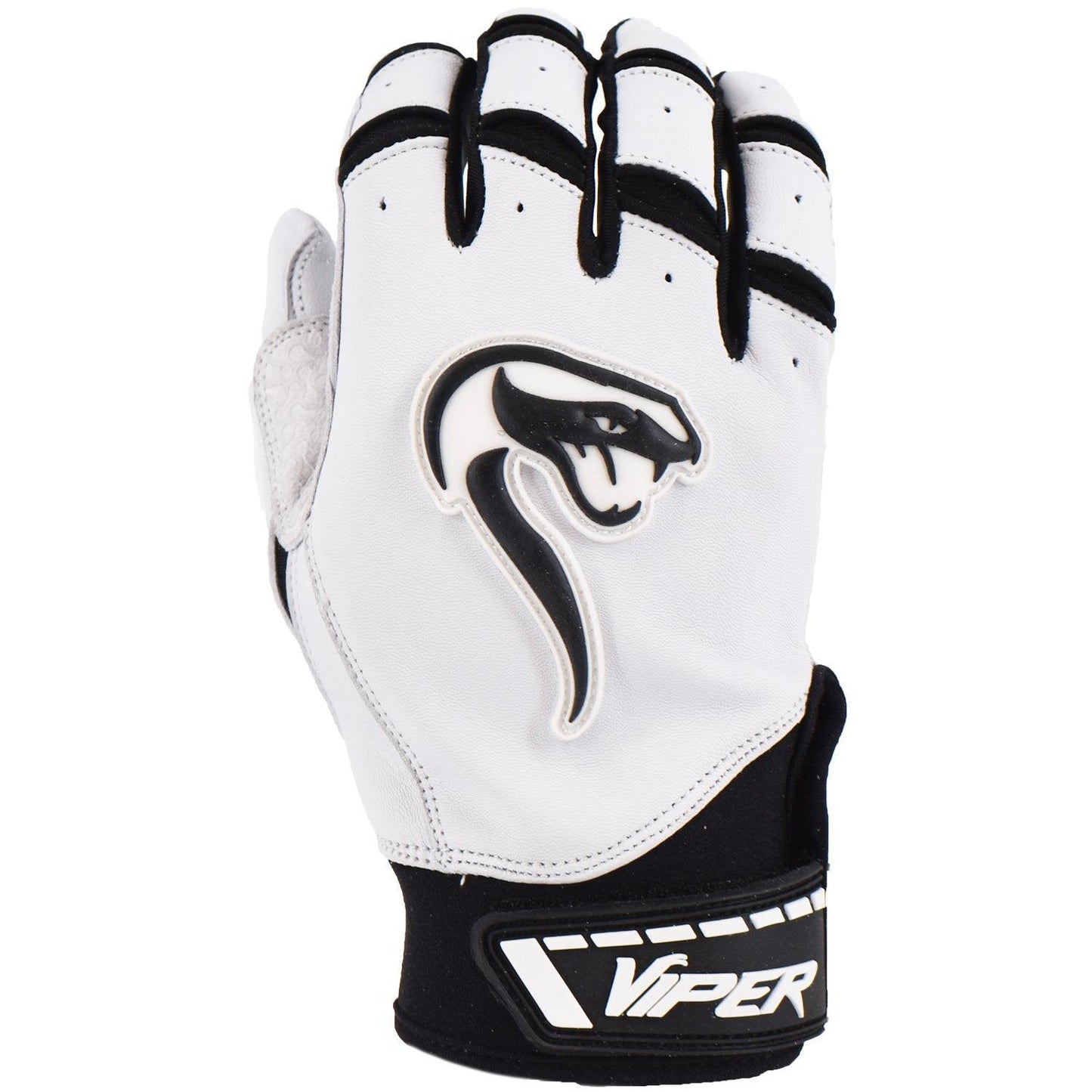 Grindstone Short Cuff Batting Glove - White/Black - Smash It Sports