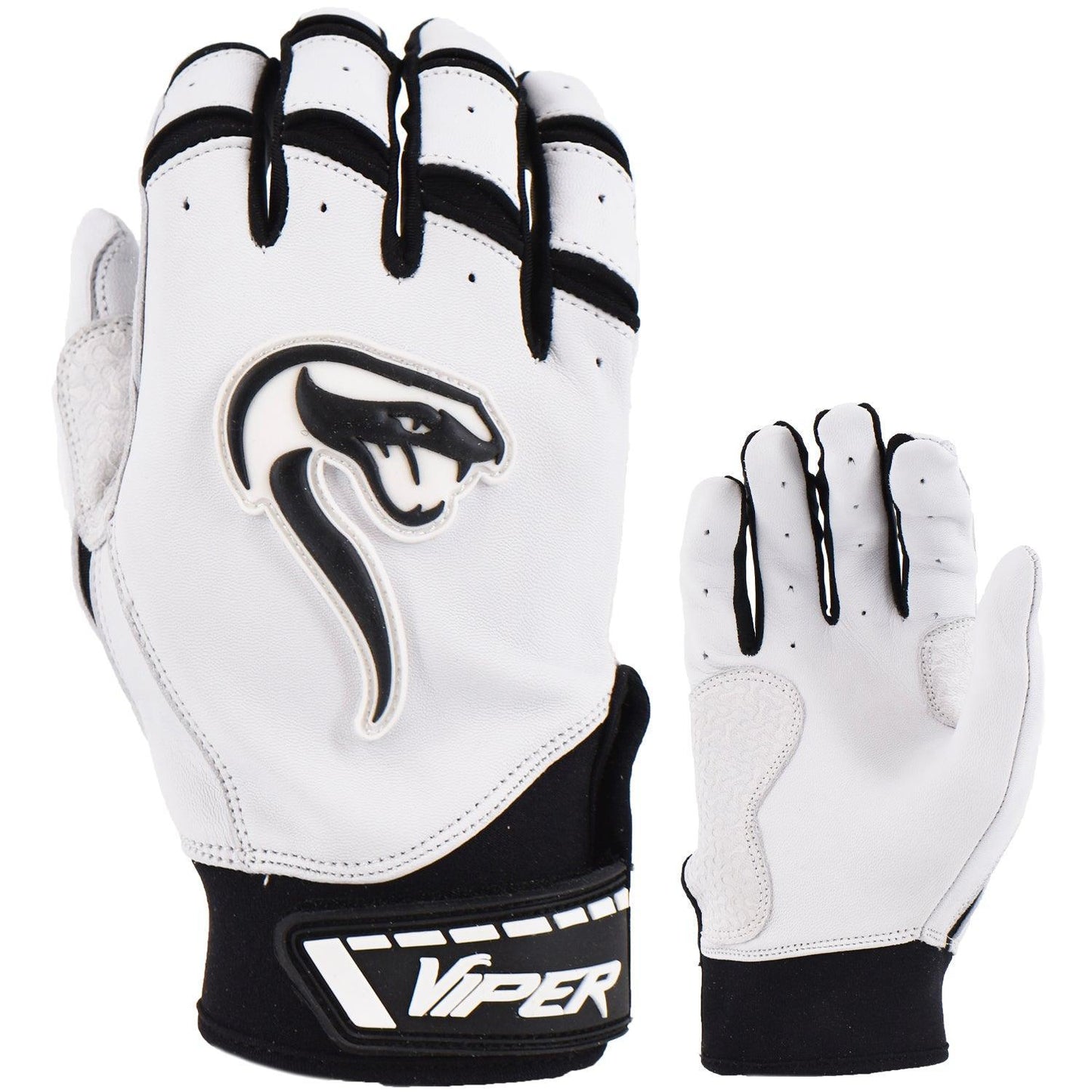 Grindstone Short Cuff Batting Glove - White/Black - Smash It Sports