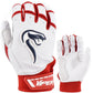Grindstone Short Cuff Batting Glove - White/Red/Navy - Smash It Sports