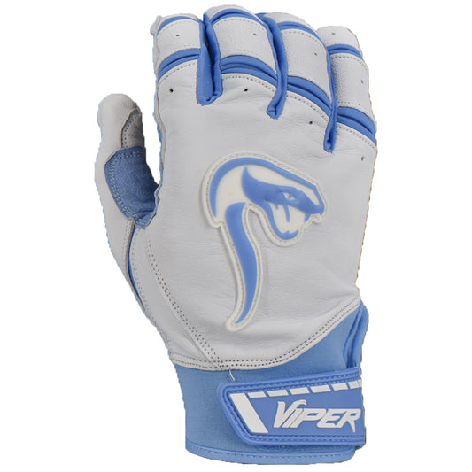 Viper Grindstone Short Cuff Batting Glove - White/Carolina