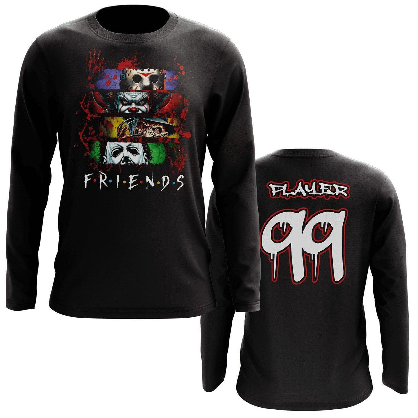 Halloween Friends Long Sleeve Jersey (Customized Buy-In) - Smash It Sports