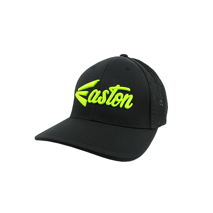 Easton Hat by Pacific (404M) All Black/Volt Script