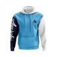 Anarchy Fleece Hoodie - Carolina/White/Navy - Smash It Sports