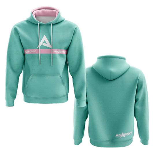 Anarchy Fleece Hoodie - Teal/Pink