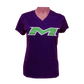 Miken Tonal Blend Ladies V-Neck Tee - Badger (Purple - White/Green)