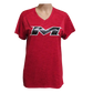 Miken Tonal Blend Ladies V-Neck Tee - Badger (Red-White/Black)