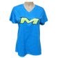 Miken Tonal Blend Ladies V-Neck Tee - Badger (Electric Blue - Black/Yellow)