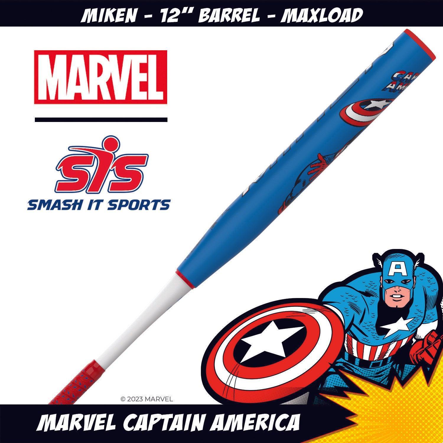 Miken Marvel Captain America 12" 2PC Maxload USSSA Slowpitch Softball Bat - MSU3CAL – Fourth View | Smash It Sports