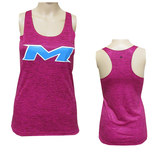 Miken Tonal Blend Racerback Tank - Badger (Hot Pink - White/Blue)