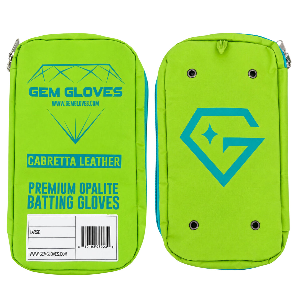 Gem Glove Opalite Batting Glove - Text Repeat Black/White