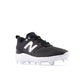 New Balance Men's Fresh Foam 3000 V6 Molded Baseball Cleats - Black with White - PL3000K6 – Third View | Smash It Sports