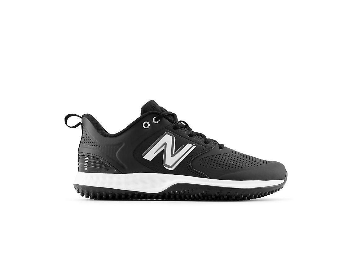 New Balance Men's Fresh Foam 3000 V6 Turf Baseball Shoes - Black with White - T3000SK6 – Primary View | Smash It Sports