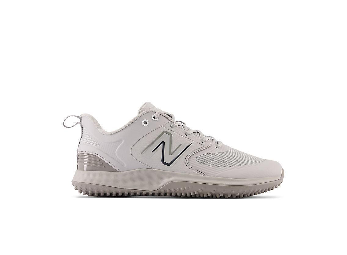 New Balance Men's Fresh Foam 3000 V6 Turf Baseball Shoes - Grey with White - T3000TG6 – Primary View | Smash It Sports