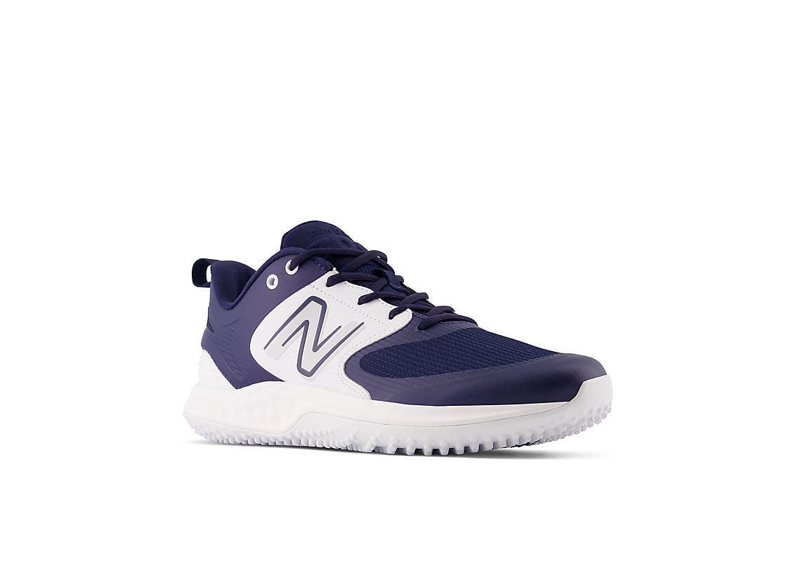 New Balance Men's Fresh Foam 3000 V6 Turf Baseball Shoes - Navy with White - T3000TN6 – Third View | Smash It Sports