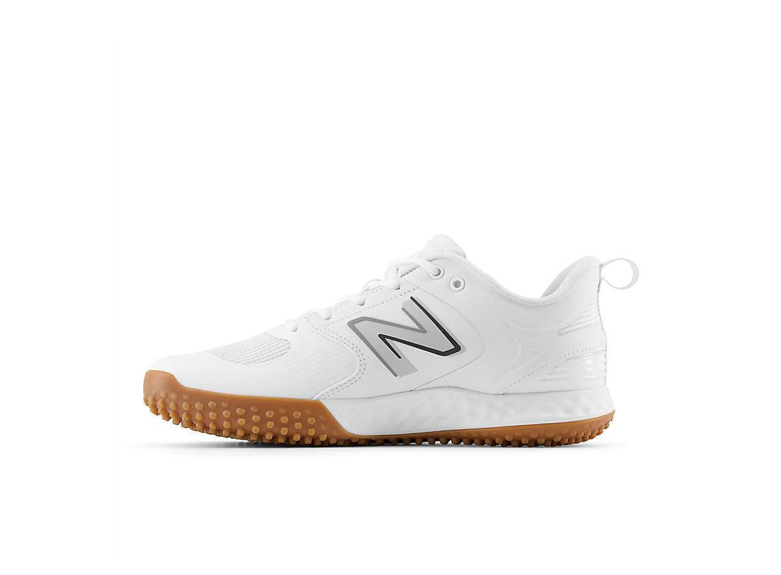 New Balance Men's Fresh Foam 3000 V6 Turf Baseball Shoes - White with Gum Rubber - T3000TW6 – Second View | Smash It Sports