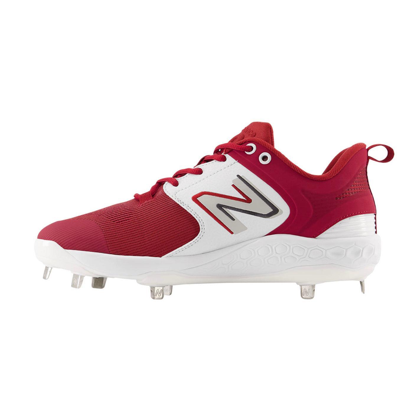 New Balance Men's Fresh Foam X 3000 V6 Metal Baseball Cleats - Cardinal with White - L3000BC6 - Smash It Sports