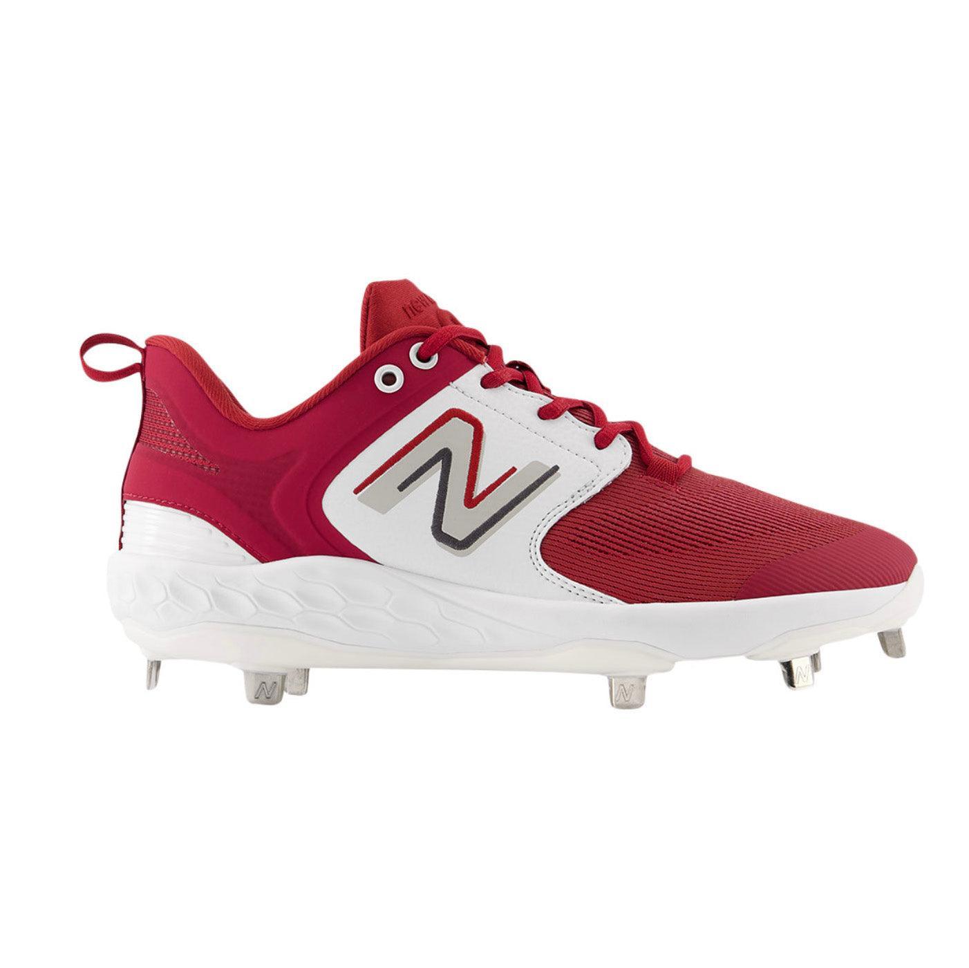 New Balance Men's Fresh Foam X 3000 V6 Metal Baseball Cleats - Cardinal with White - L3000BC6 - Smash It Sports