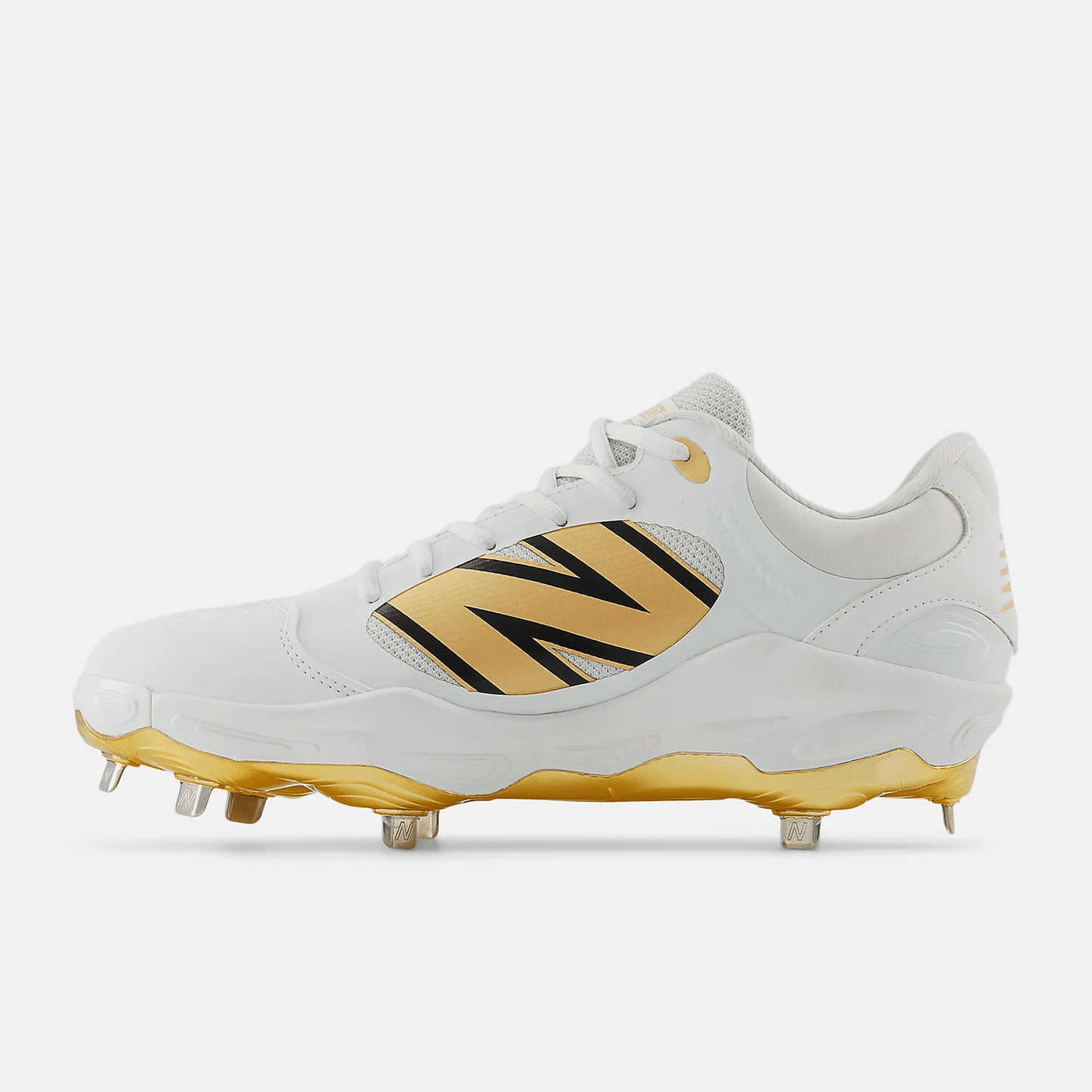 New Balance Men's Fresh Foam X 3000 v7 Metal Baseball Cleats - White/Gold - L3000GS7 - Smash It Sports