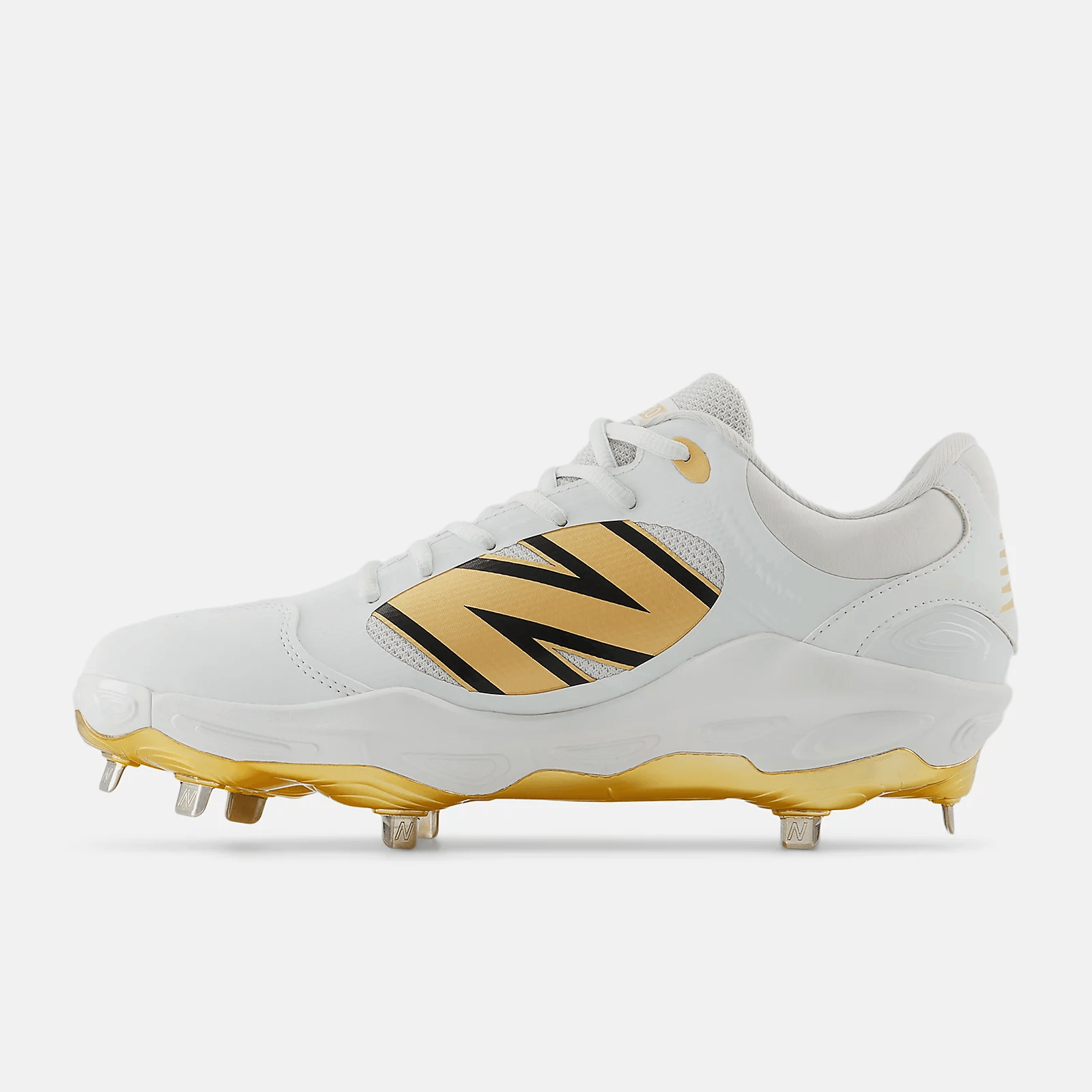 New Balance Men's Fresh Foam X 3000 v7 Metal Baseball Cleats - White/Gold - L3000GS7 - Smash It Sports