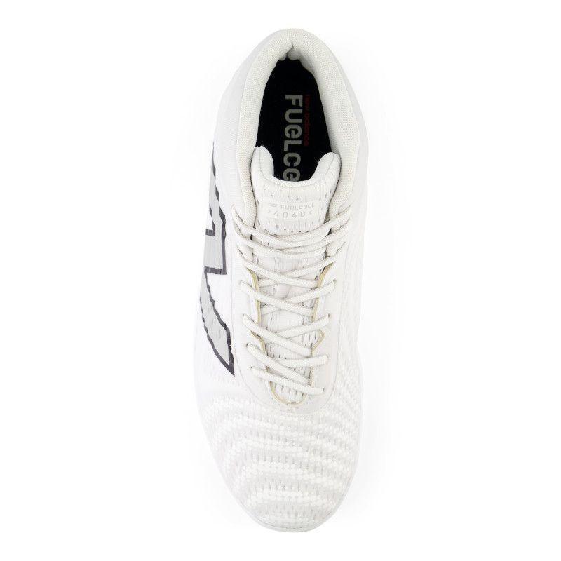 New Balance Men's FuelCell 4040 V7 Mid-Molded Baseball Cleats - White / Raincloud - PM4040W7 - Smash It Sports