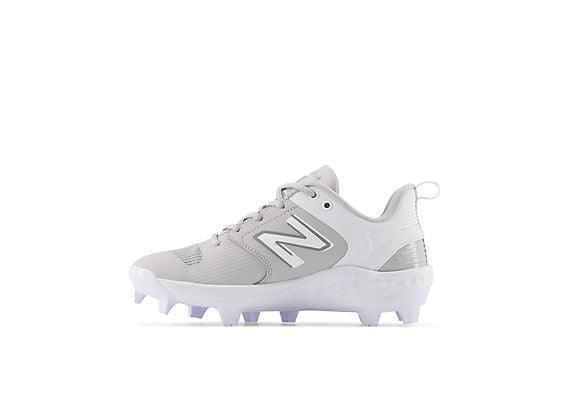 New Balance Women's Fresh Foam Velo V3 Molded Softball Cleats - Grey with White - SPVELOG3 – Second View | Smash It Sports