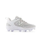 New Balance Women's Fresh Foam Velo V3 Molded Softball Cleats - Grey with White - SPVELOG3 – Primary View | Smash It Sports
