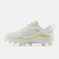 New Balance Women's Fresh Foam X Velo v4 Molded Softball Cleats - White/Gold SPVELOC4 - Smash It Sports