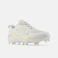 New Balance Women's Fresh Foam X Velo v4 Molded Softball Cleats - White/Gold SPVELOC4 - Smash It Sports