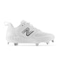 New Balance Women's VELO v3 Metal Fastpitch Softball Cleats - White with Rain Cloud - SMVELOW3 – Primary View | Smash It Spor