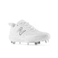 New Balance Women's VELO v3 Metal Fastpitch Softball Cleats - White with Rain Cloud - SMVELOW3 – Third View | Smash It Sports