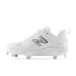 New Balance Women's VELO v3 Metal Fastpitch Softball Cleats - White with Rain Cloud - SMVELOW3 – Second View | Smash It Sport