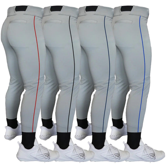 Original Dirty Mids - Piped Collection Baseball Pants (Grey) - Smash It Sports