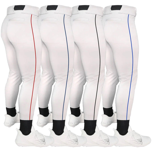Original Dirty Mids - Piped Collection Baseball Pants (White) - Smash It Sports