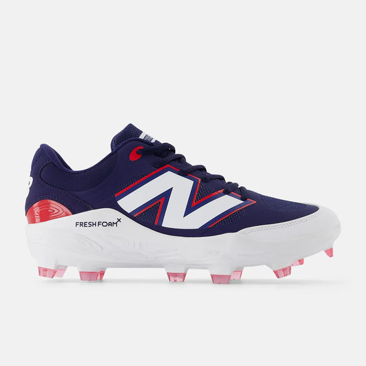 New Balance Men's Fresh Foam 3000 v7 Molded Baseball Cleats - Navy/White/Red - PL3000H7