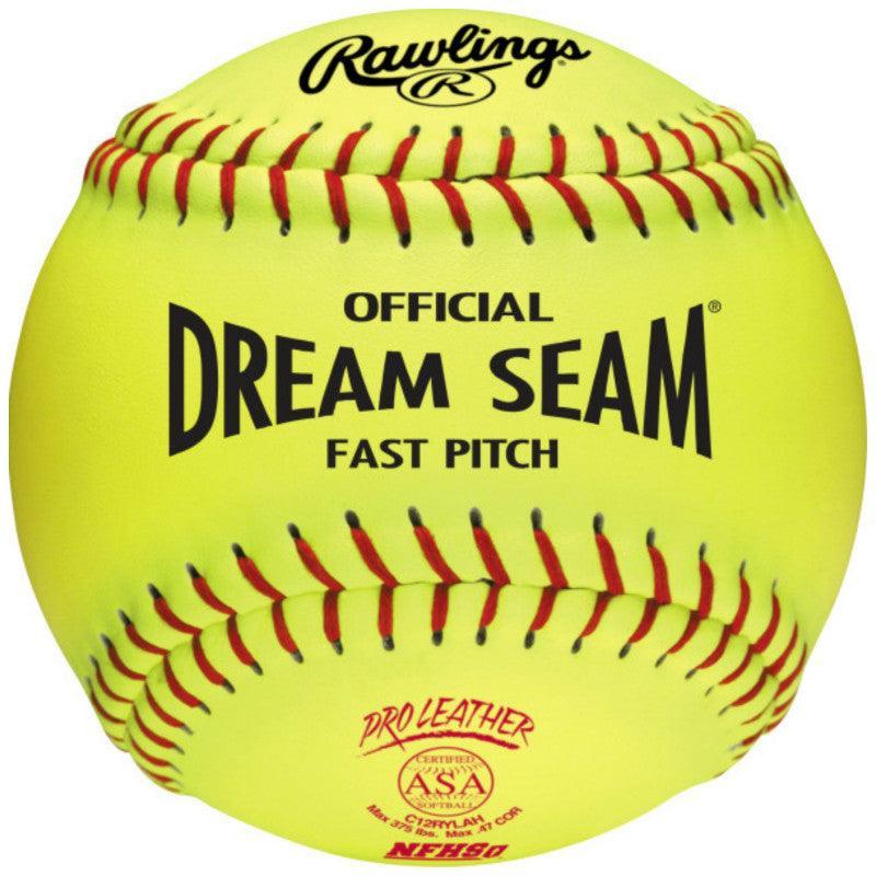 Rawlings 12" ASA-NFHS Dream Seam Fastpitch Softballs C12RYLAH – Primary View | Smash It Sports