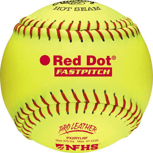 Rawlings 12" Pro Leather Red Dot NFHS Fastpitch Softballs PX2RYLNF - Smash It Sports