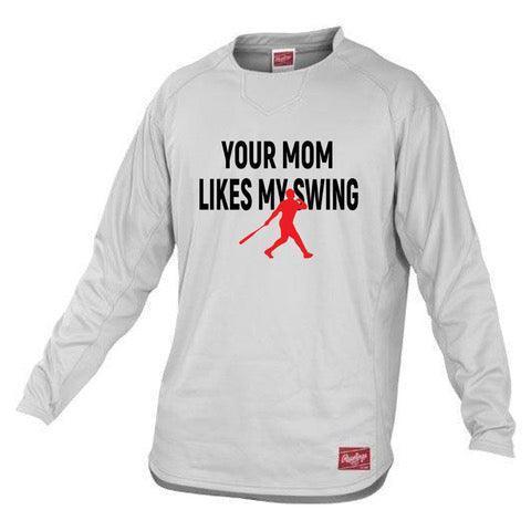 Rawlings Dugout Youth Fleece Pullover - Your Mom Likes My Swing - Smash It Sports